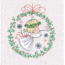Serwetka   -3109-  aniołek , wianuszek